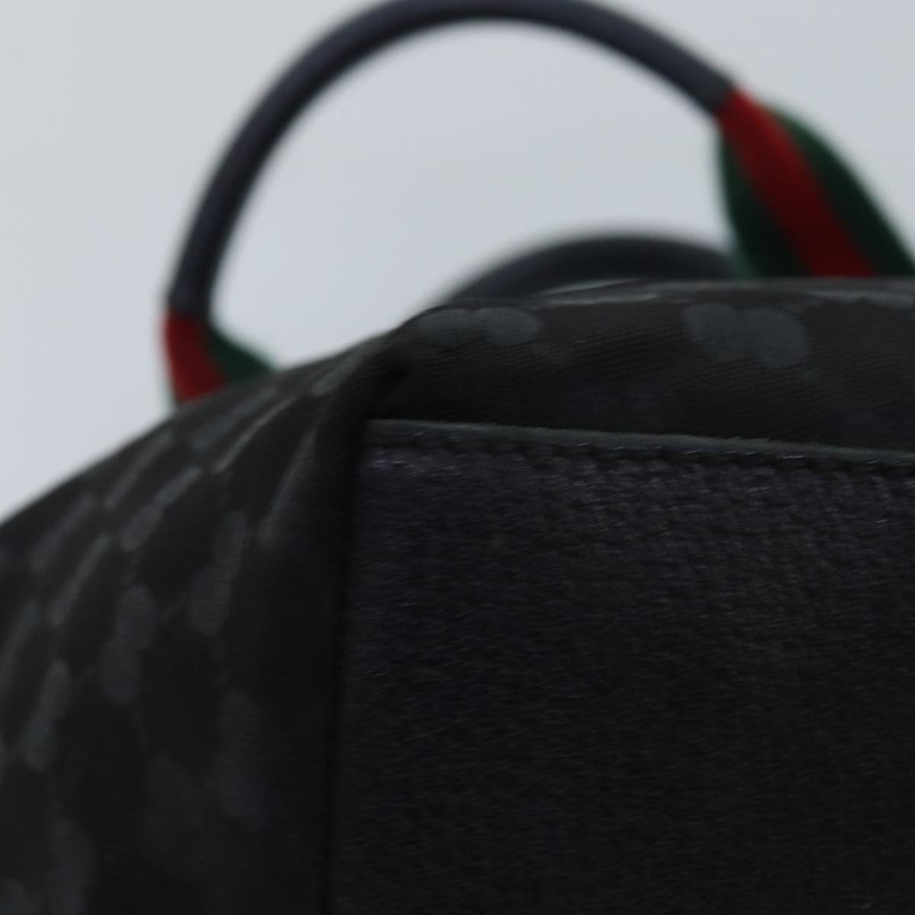 GUCCI GG Canvas Web Sherry Line Tote Bag Black Silver Red 131228 yk14541