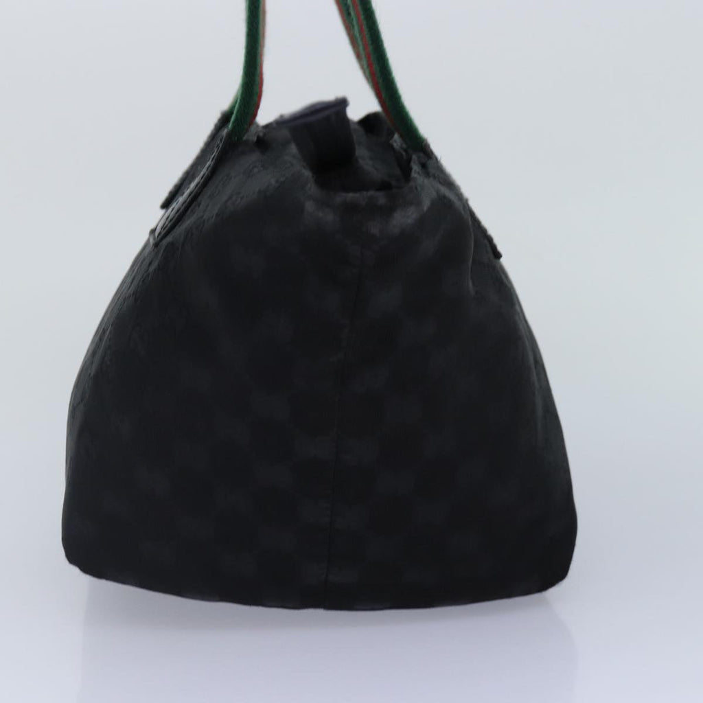 GUCCI GG Canvas Web Sherry Line Tote Bag Black Silver Red 131228 yk14541
