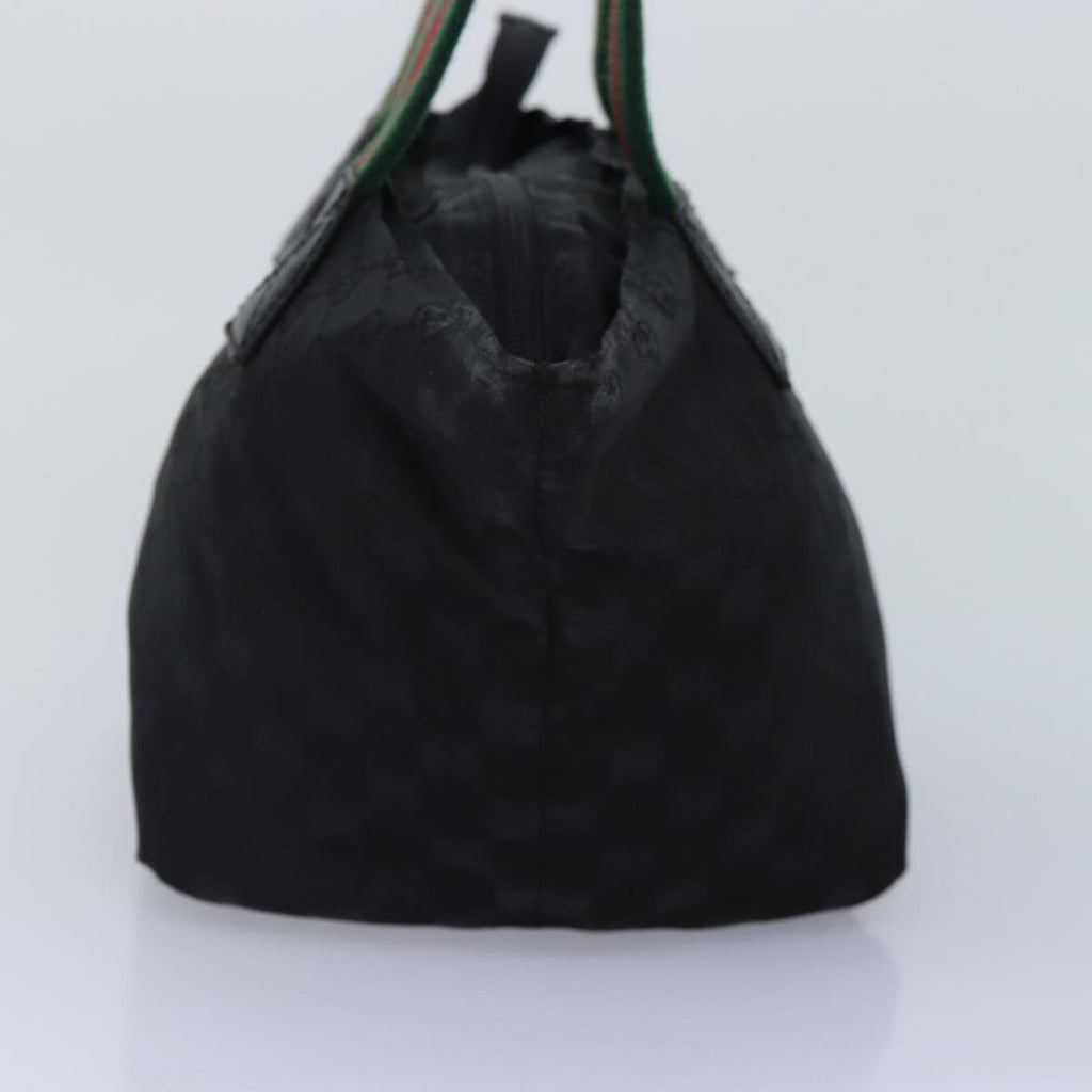 GUCCI GG Canvas Web Sherry Line Tote Bag Black Silver Red 131228 yk14541