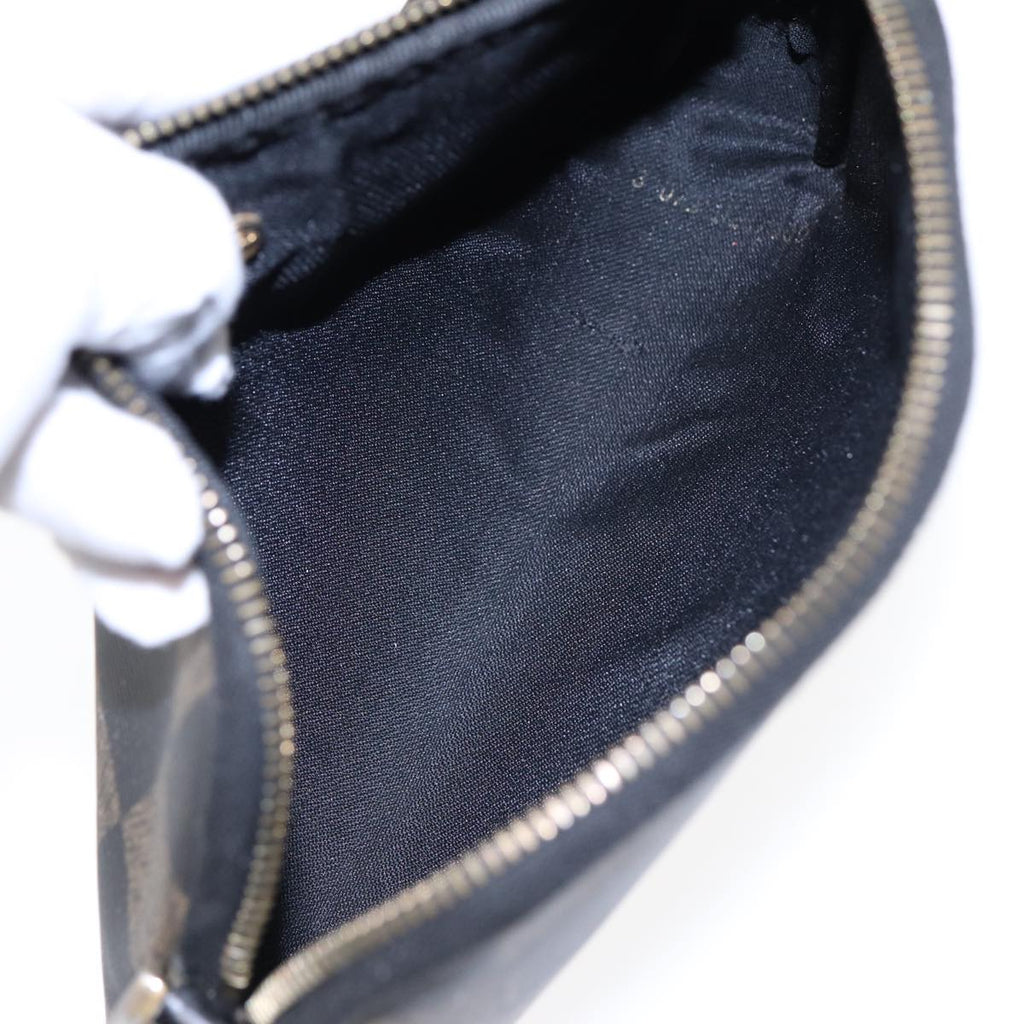 FENDI Pecan Canvas Shoulder Bag Brown Black gold yk14567