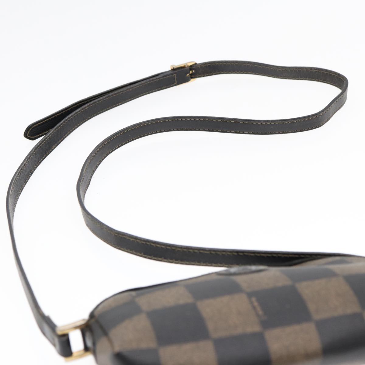 FENDI Pecan Canvas Shoulder Bag Brown Black gold yk14567