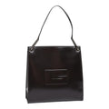 GUCCI Shoulder Bag Patent leather Brown Silver 001 1013 3037 yk14572