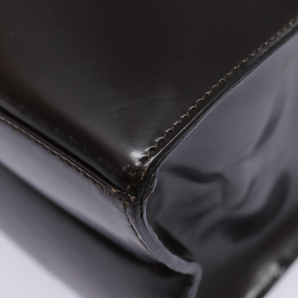 GUCCI Shoulder Bag Patent leather Brown Silver 001 1013 3037 yk14572