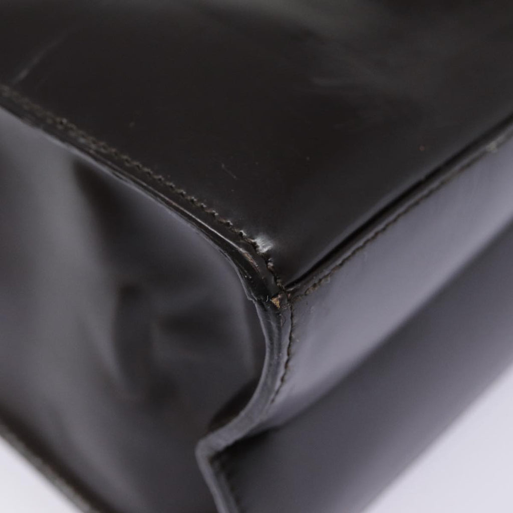 GUCCI Shoulder Bag Patent leather Brown Silver 001 1013 3037 yk14572
