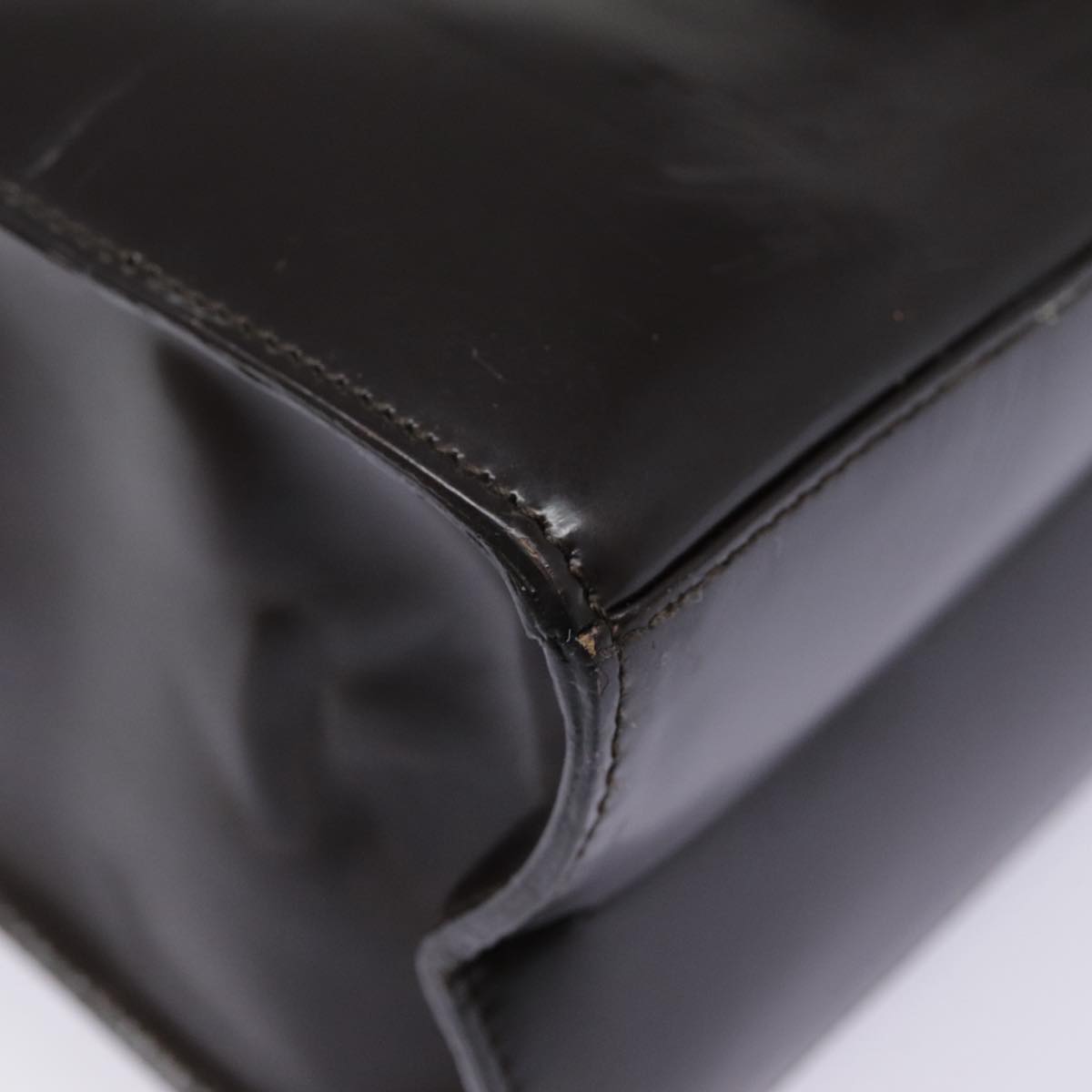 GUCCI Shoulder Bag Patent leather Brown Silver 001 1013 3037 yk14572