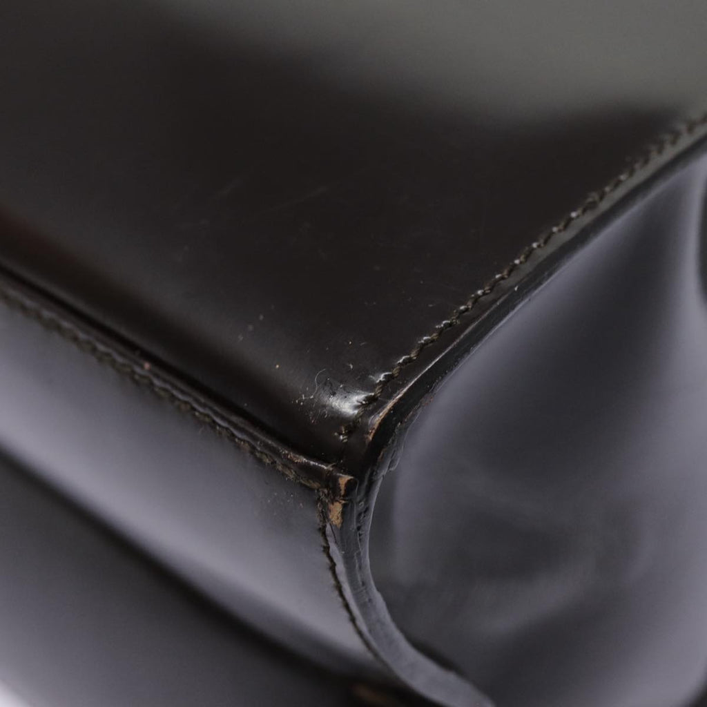 GUCCI Shoulder Bag Patent leather Brown Silver 001 1013 3037 yk14572
