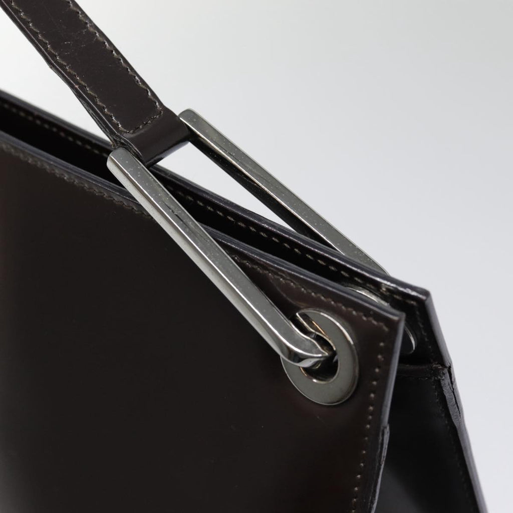 GUCCI Shoulder Bag Patent leather Brown Silver 001 1013 3037 yk14572