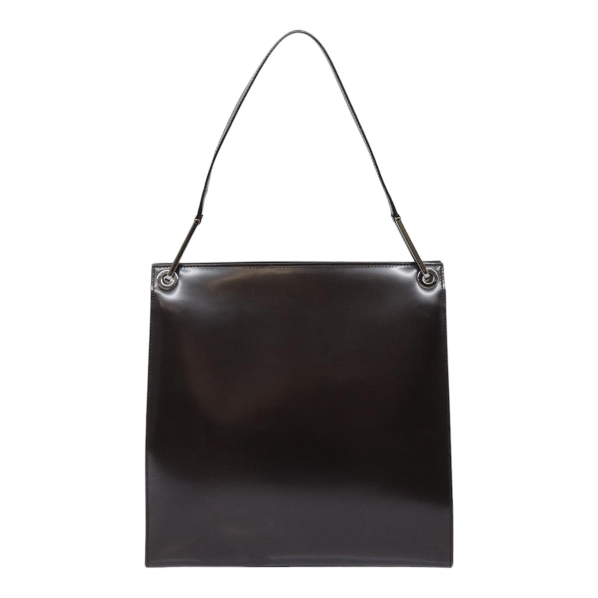 GUCCI Shoulder Bag Patent leather Brown Silver 001 1013 3037 yk14572
