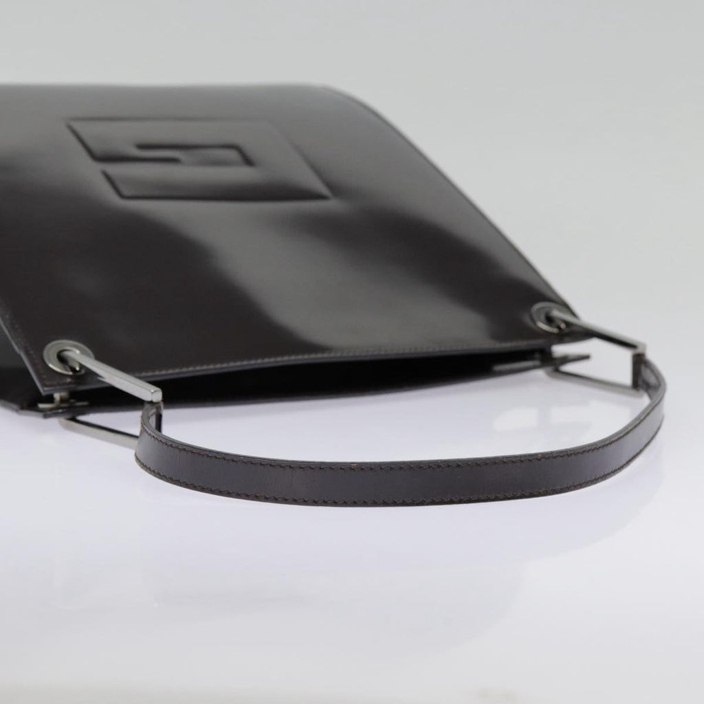 GUCCI Shoulder Bag Patent leather Brown Silver 001 1013 3037 yk14572