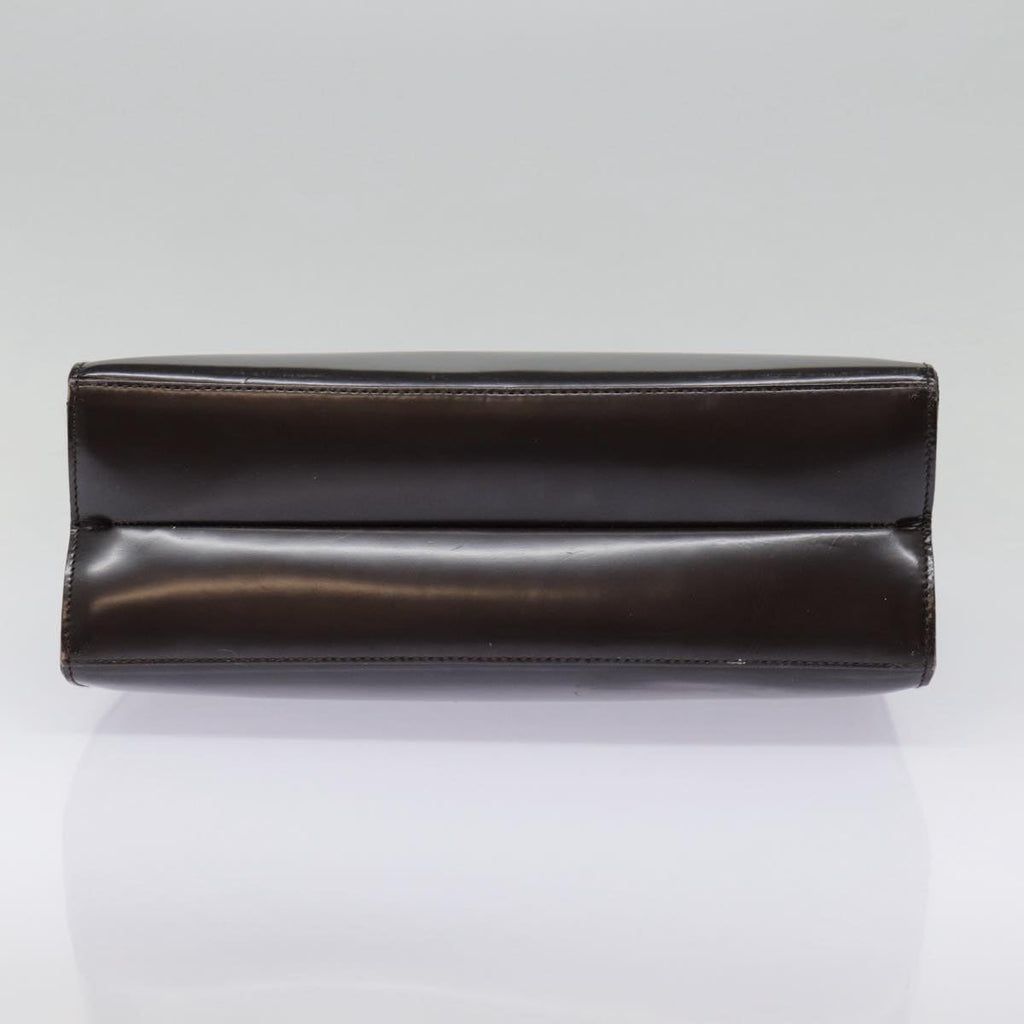GUCCI Shoulder Bag Patent leather Brown Silver 001 1013 3037 yk14572