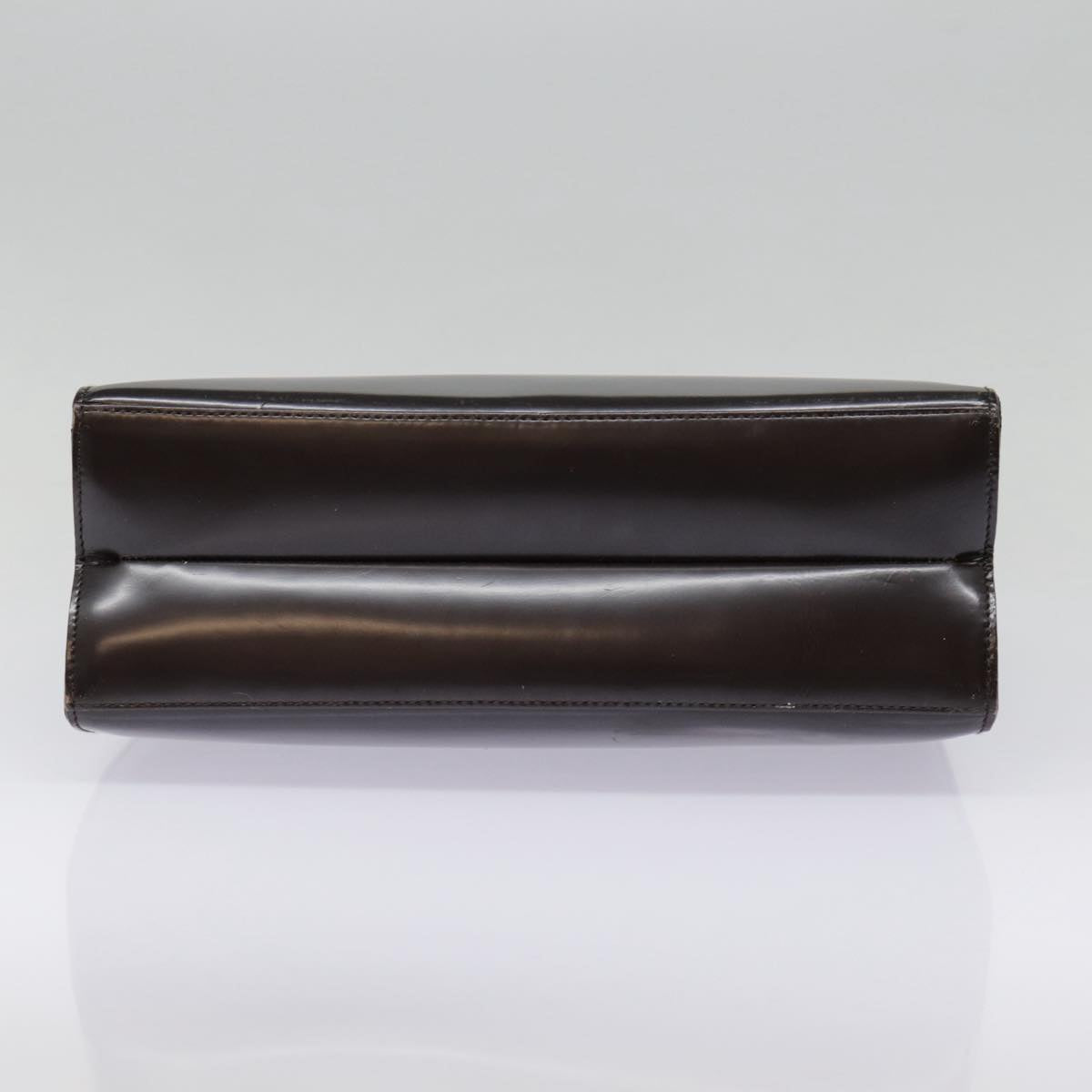 GUCCI Shoulder Bag Patent leather Brown Silver 001 1013 3037 yk14572