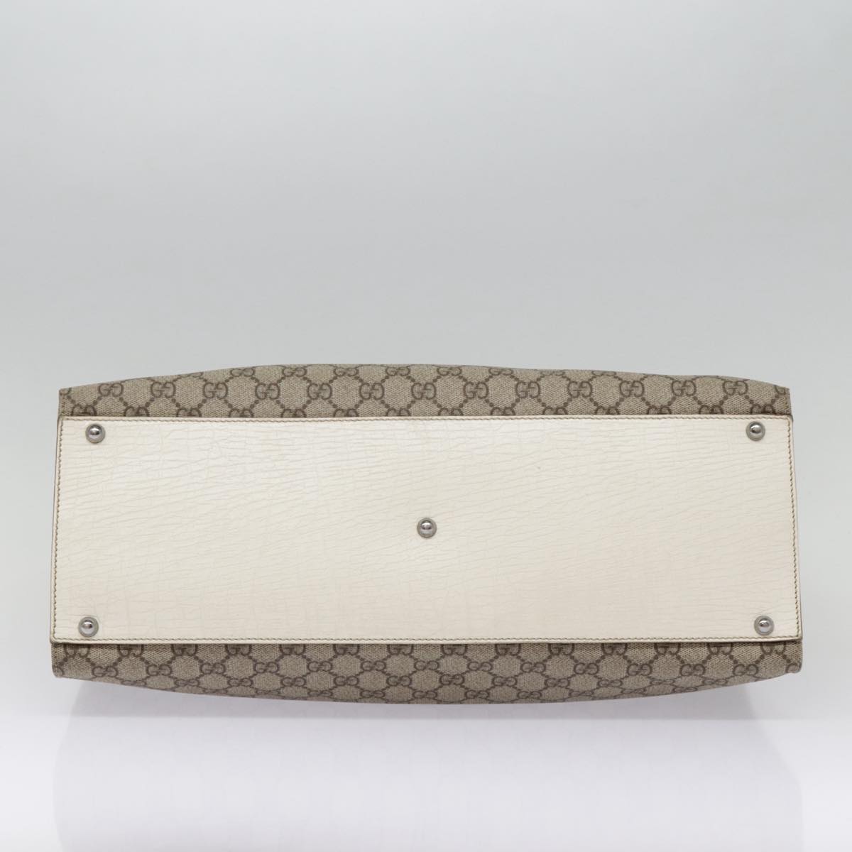 GUCCI GG Supreme Jackie Hand Bag PVC Leather Beige Silver 152610 yk14575