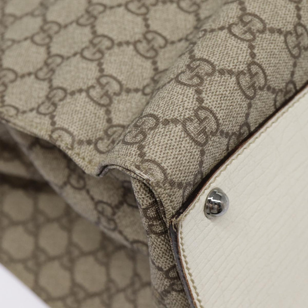GUCCI GG Supreme Jackie Hand Bag PVC Leather Beige Silver 152610 yk14575