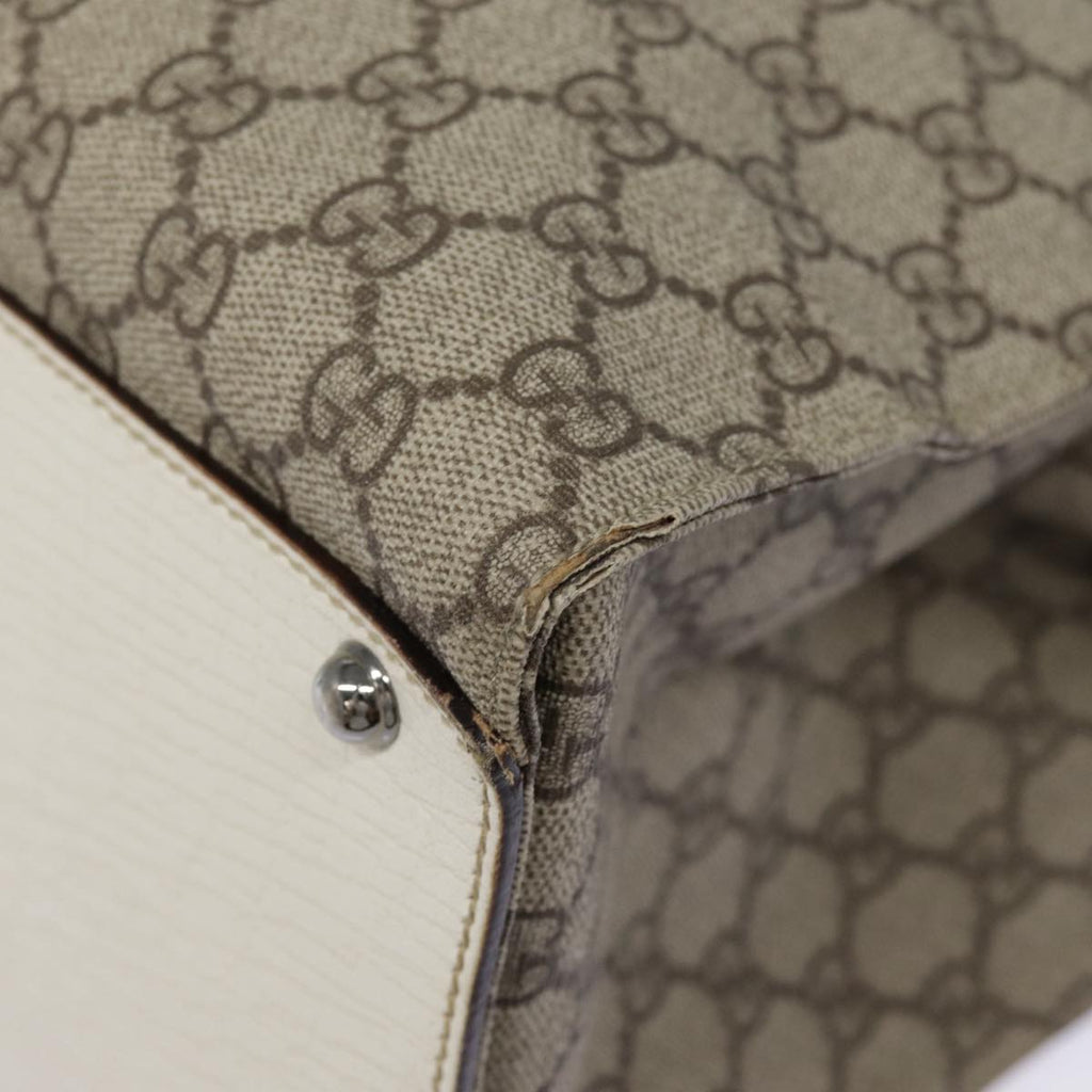 GUCCI GG Supreme Jackie Hand Bag PVC Leather Beige Silver 152610 yk14575