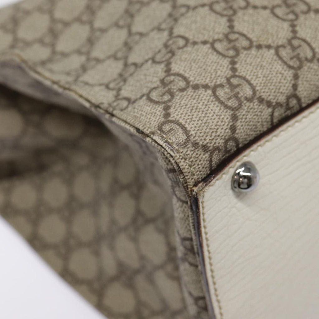 GUCCI GG Supreme Jackie Hand Bag PVC Leather Beige Silver 152610 yk14575
