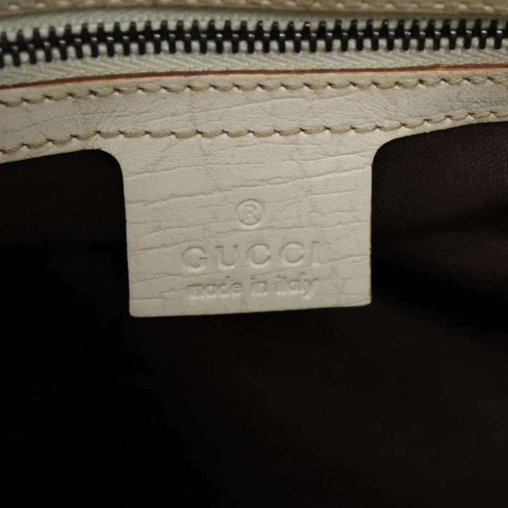 GUCCI GG Supreme Jackie Hand Bag PVC Leather Beige Silver 152610 yk14575