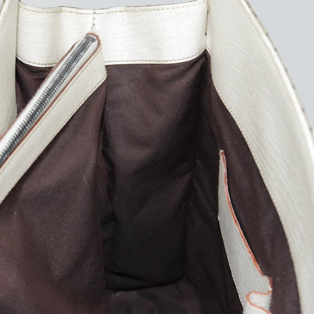 GUCCI GG Supreme Jackie Hand Bag PVC Leather Beige Silver 152610 yk14575