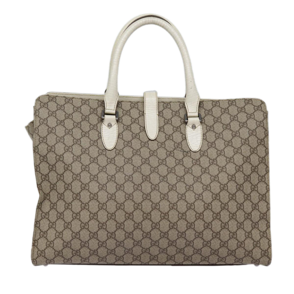 GUCCI GG Supreme Jackie Hand Bag PVC Leather Beige Silver 152610 yk14575