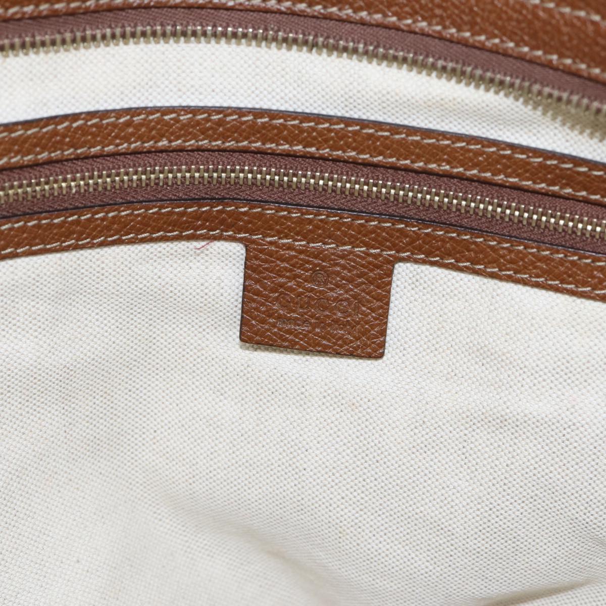 GUCCI GG Canvas Tote Bag Leather Beige Brown gold 323671 yk14577