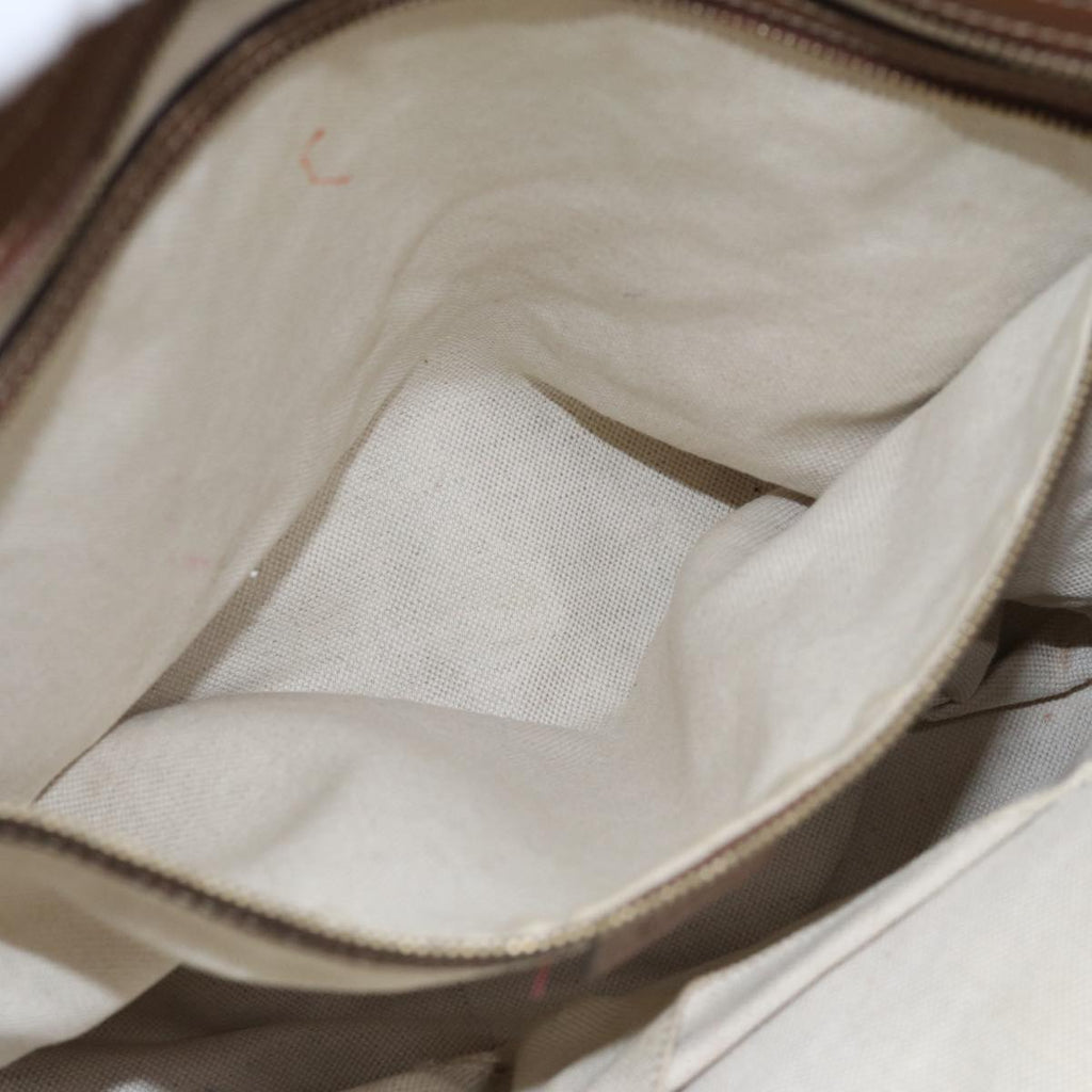 GUCCI GG Canvas Tote Bag Leather Beige Brown gold 323671 yk14577