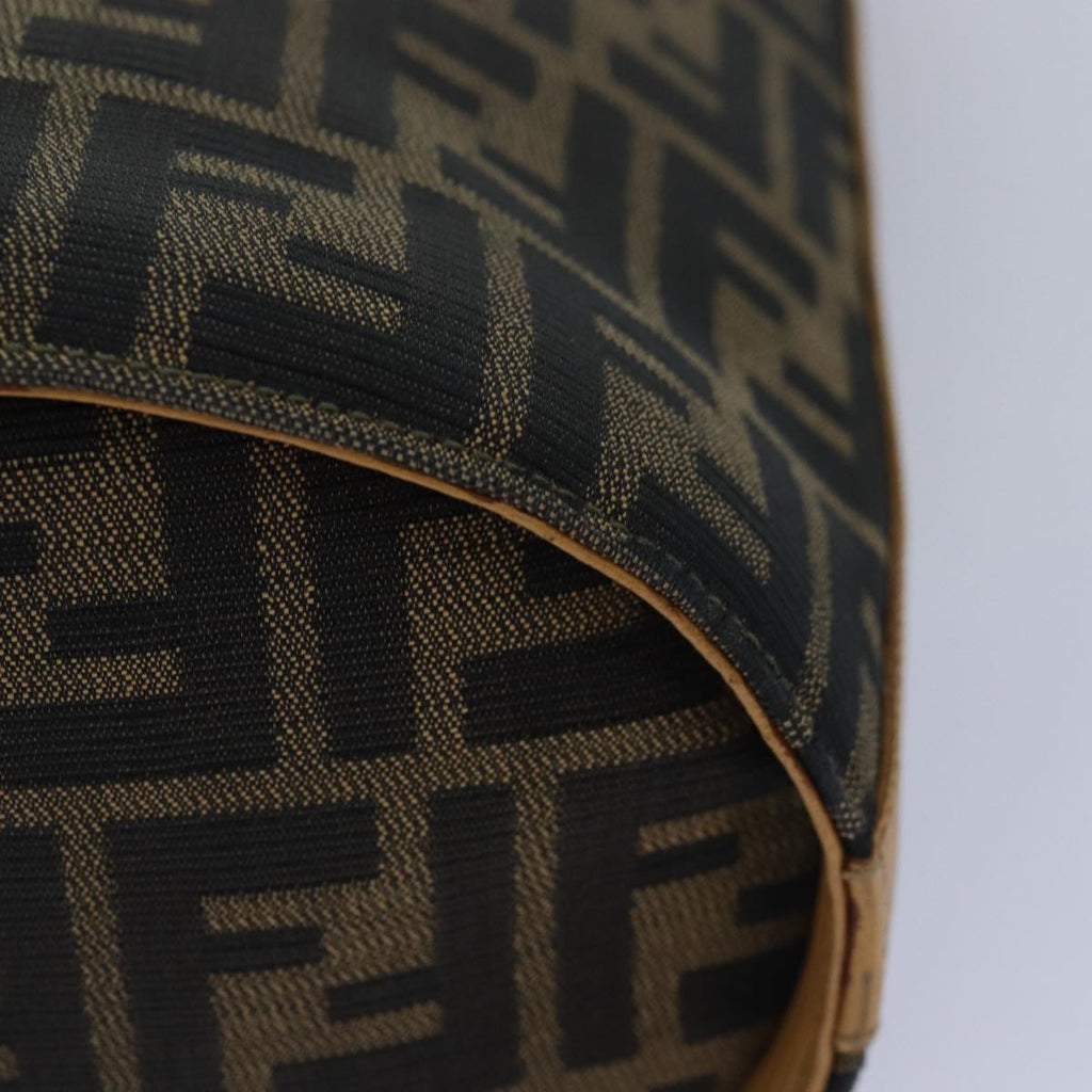 FENDI Zucca Canvas Shoulder Bag Gold Black Brown yk14581