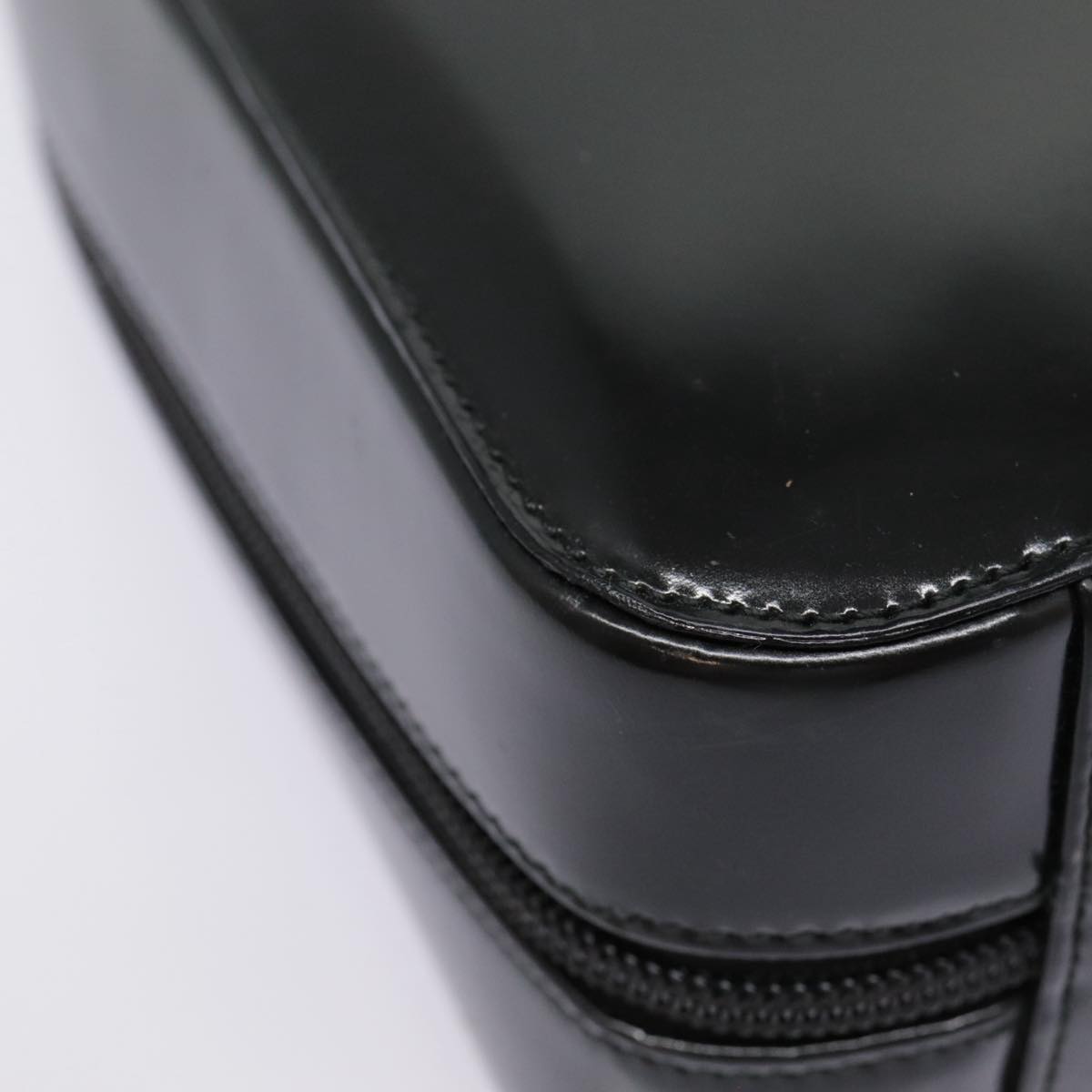 GUCCI Shoulder Bag Patent leather Black Silver yk14586