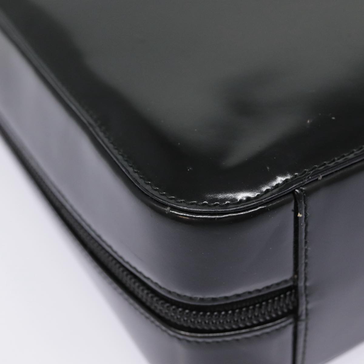 GUCCI Shoulder Bag Patent leather Black Silver yk14586