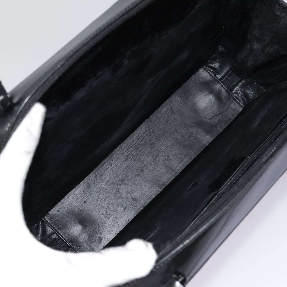 GUCCI Shoulder Bag Patent leather Black Silver yk14586