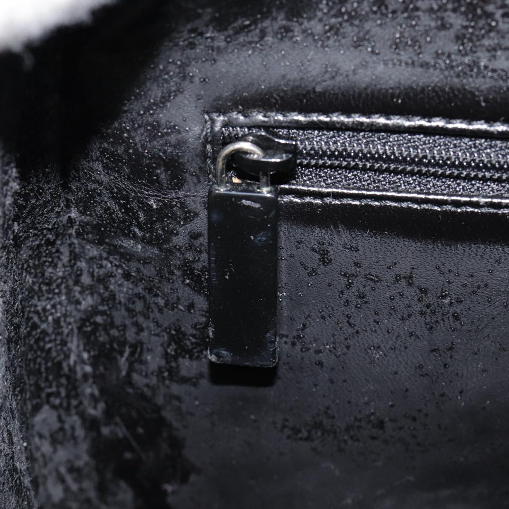 GUCCI Shoulder Bag Patent leather Black Silver yk14586