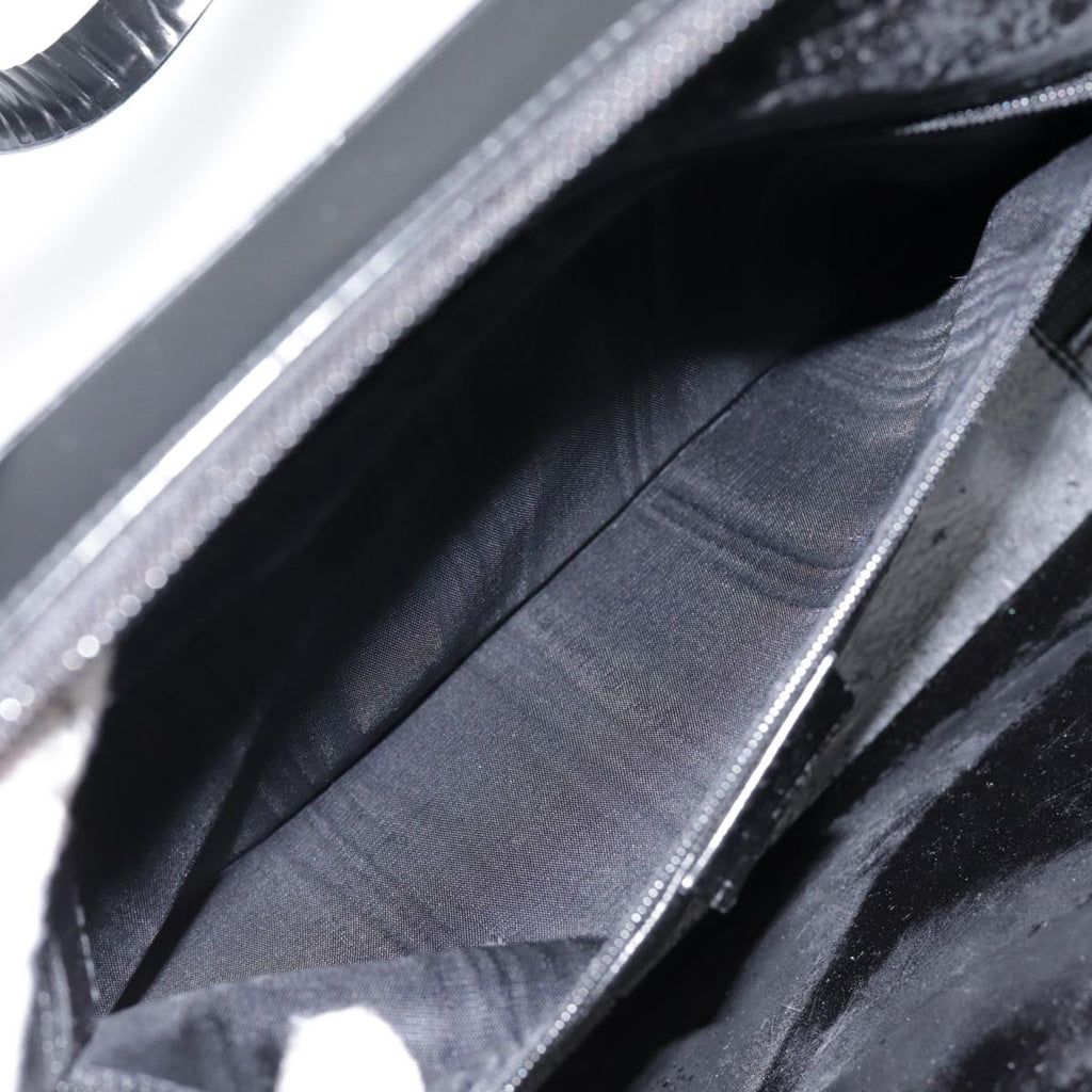 GUCCI Shoulder Bag Patent leather Black Silver yk14586