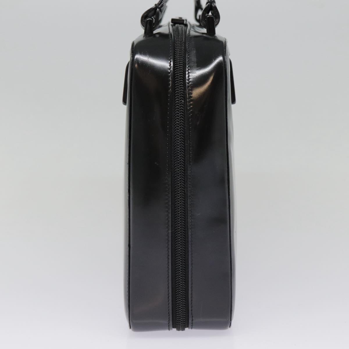 GUCCI Shoulder Bag Patent leather Black Silver yk14586