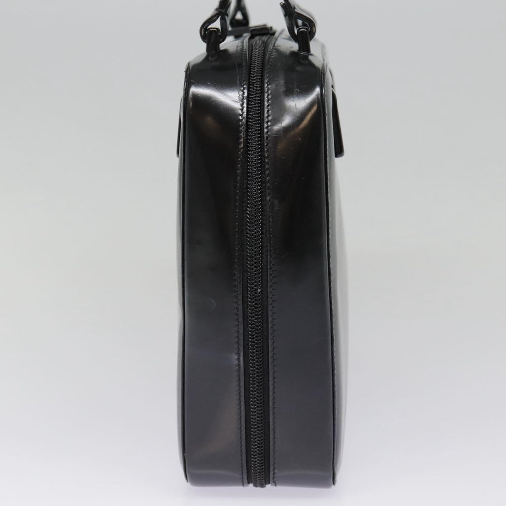 GUCCI Shoulder Bag Patent leather Black Silver yk14586