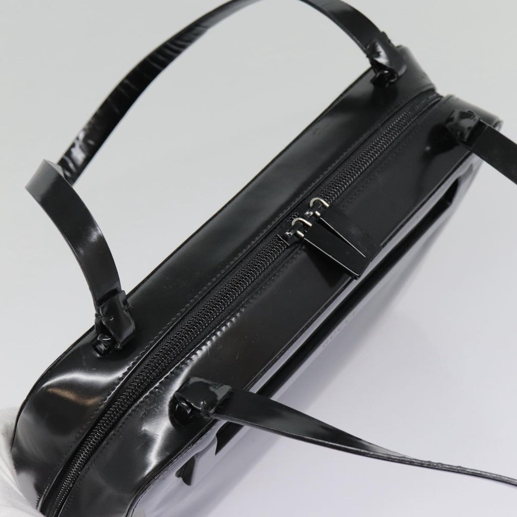 GUCCI Shoulder Bag Patent leather Black Silver yk14586