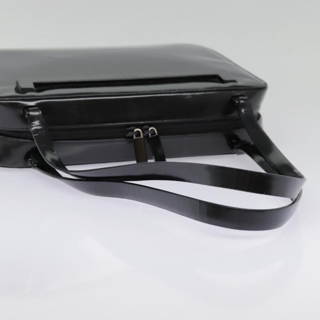 GUCCI Shoulder Bag Patent leather Black Silver yk14586
