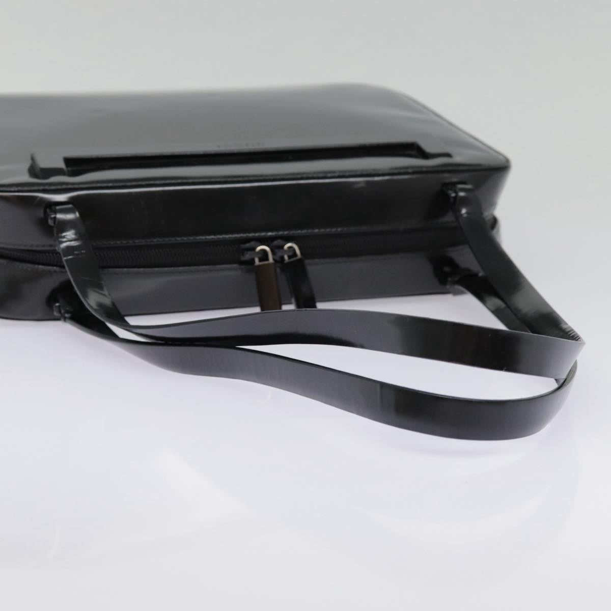 GUCCI Shoulder Bag Patent leather Black Silver yk14586