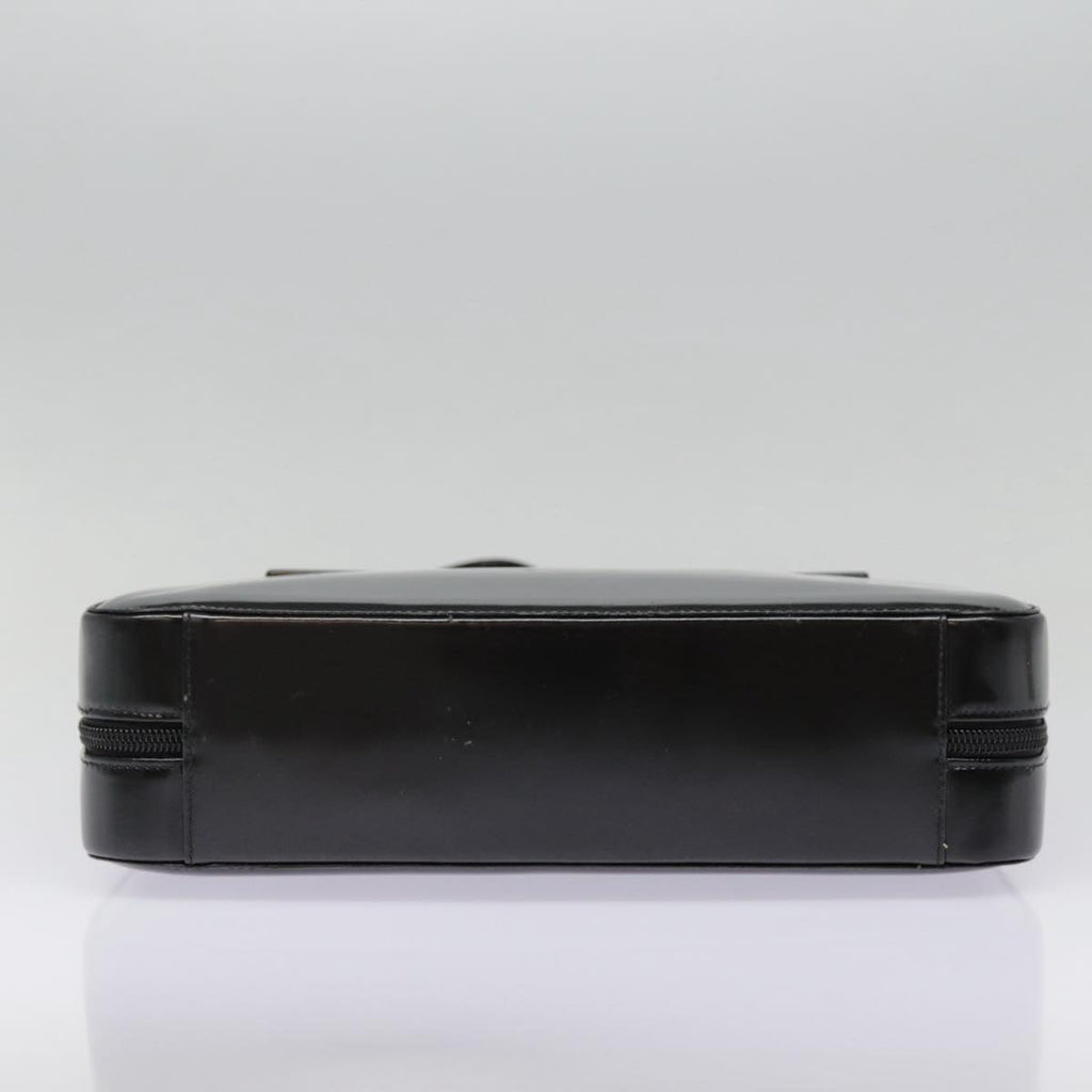 GUCCI Shoulder Bag Patent leather Black Silver yk14586