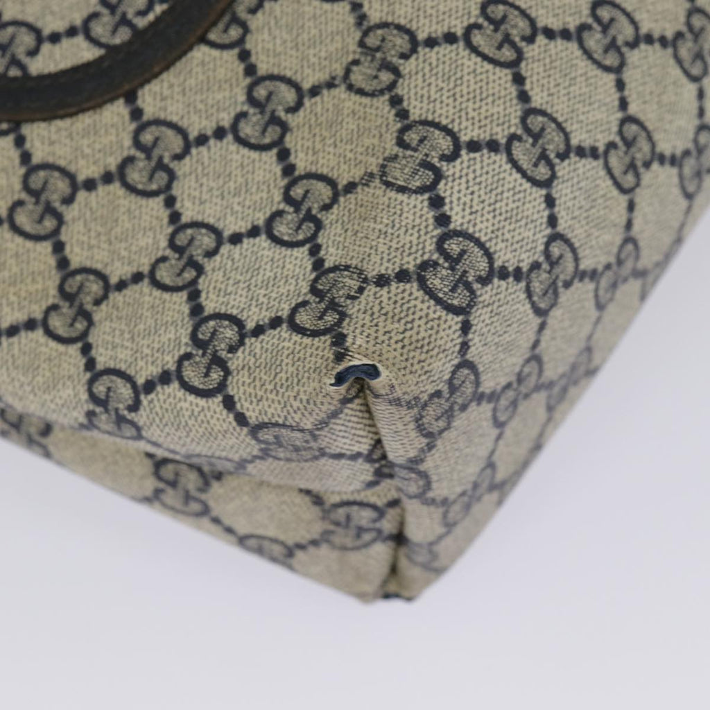 GUCCI GG Supreme Sherry Line Tote Bag PVC Leather Navy 40 02 003 yk14602