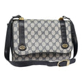 GUCCI GG Supreme Shoulder Bag PVC Navy Gold yk14604