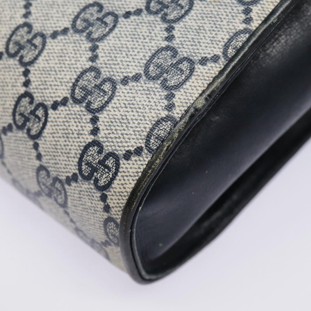 GUCCI GG Supreme Shoulder Bag PVC Navy Gold yk14604