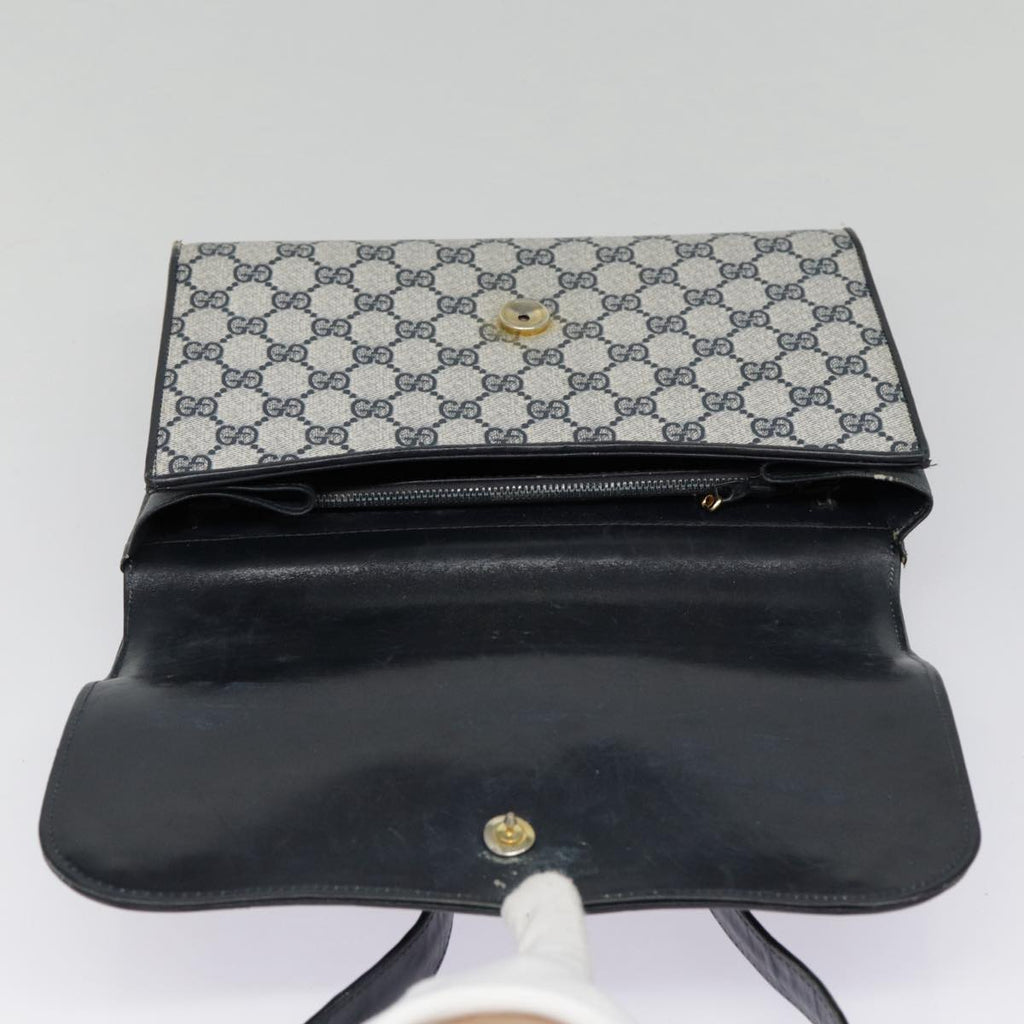 GUCCI GG Supreme Shoulder Bag PVC Navy Gold yk14604
