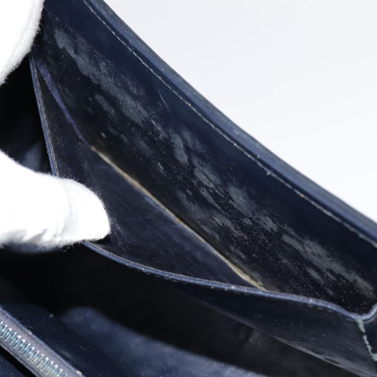 GUCCI GG Supreme Shoulder Bag PVC Navy Gold yk14604