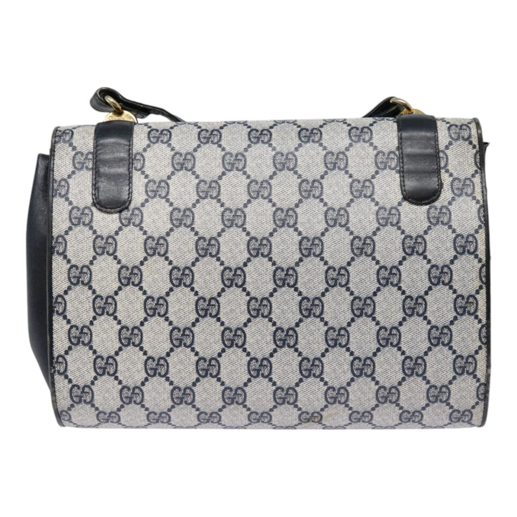 GUCCI GG Supreme Shoulder Bag PVC Navy Gold yk14604