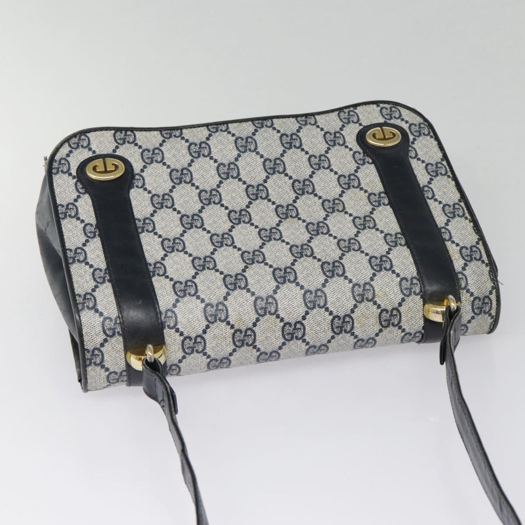 GUCCI GG Supreme Shoulder Bag PVC Navy Gold yk14604