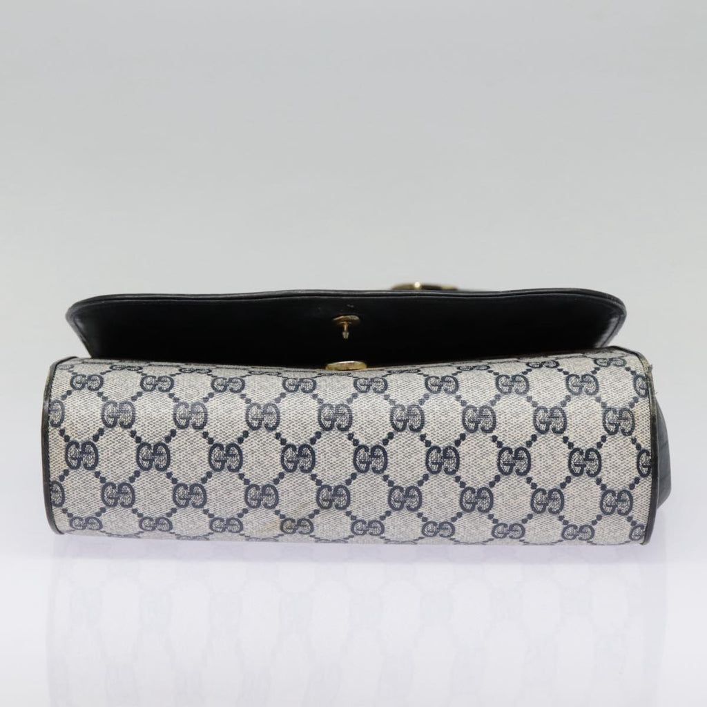 GUCCI GG Supreme Shoulder Bag PVC Navy Gold yk14604