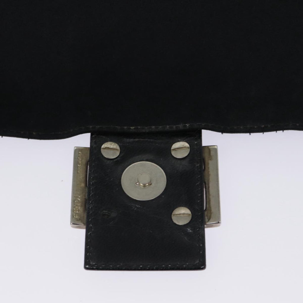 FENDI Mamma Baguette Shoulder Bag Nylon Black Silver yk14611