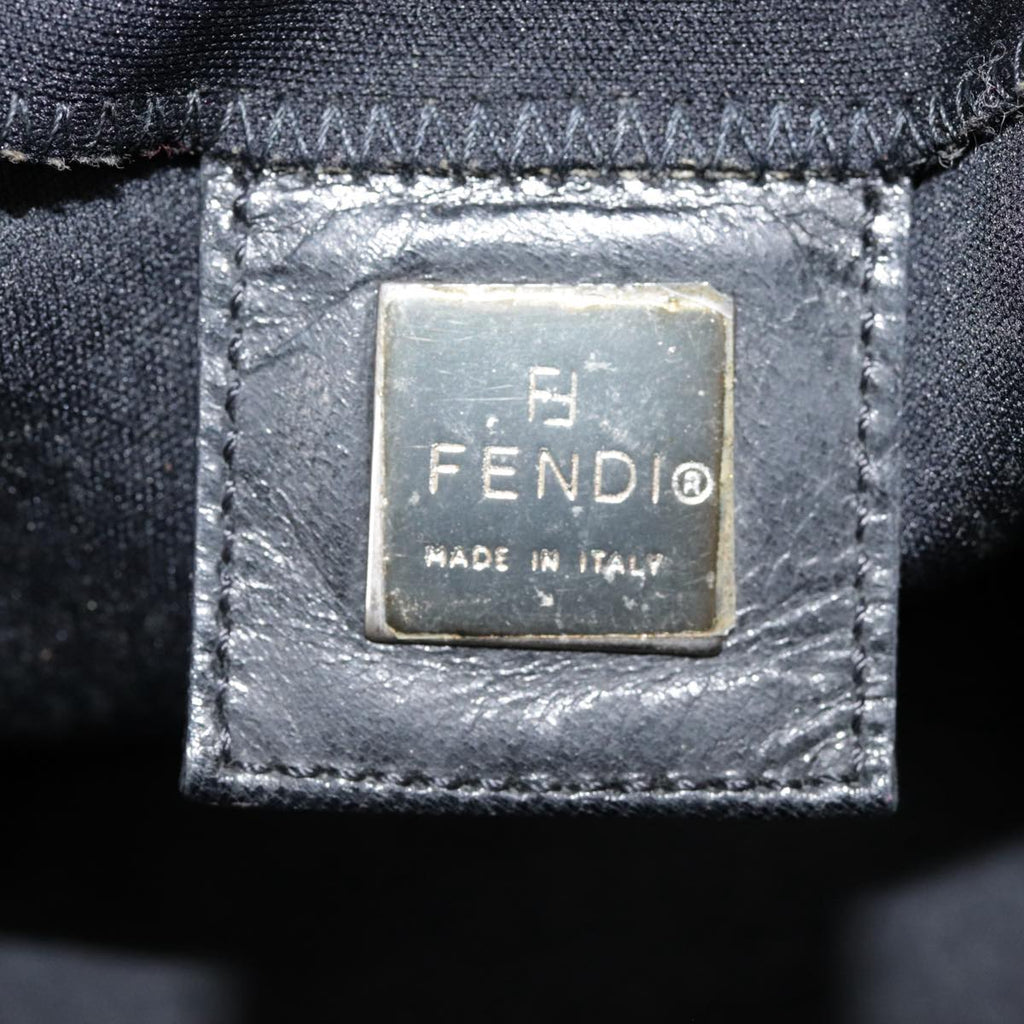 FENDI Mamma Baguette Shoulder Bag Nylon Black Silver yk14611