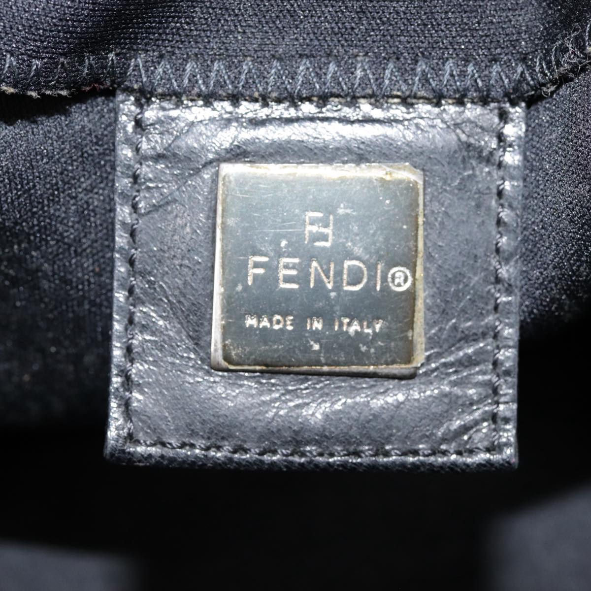 FENDI Mamma Baguette Shoulder Bag Nylon Black Silver yk14611