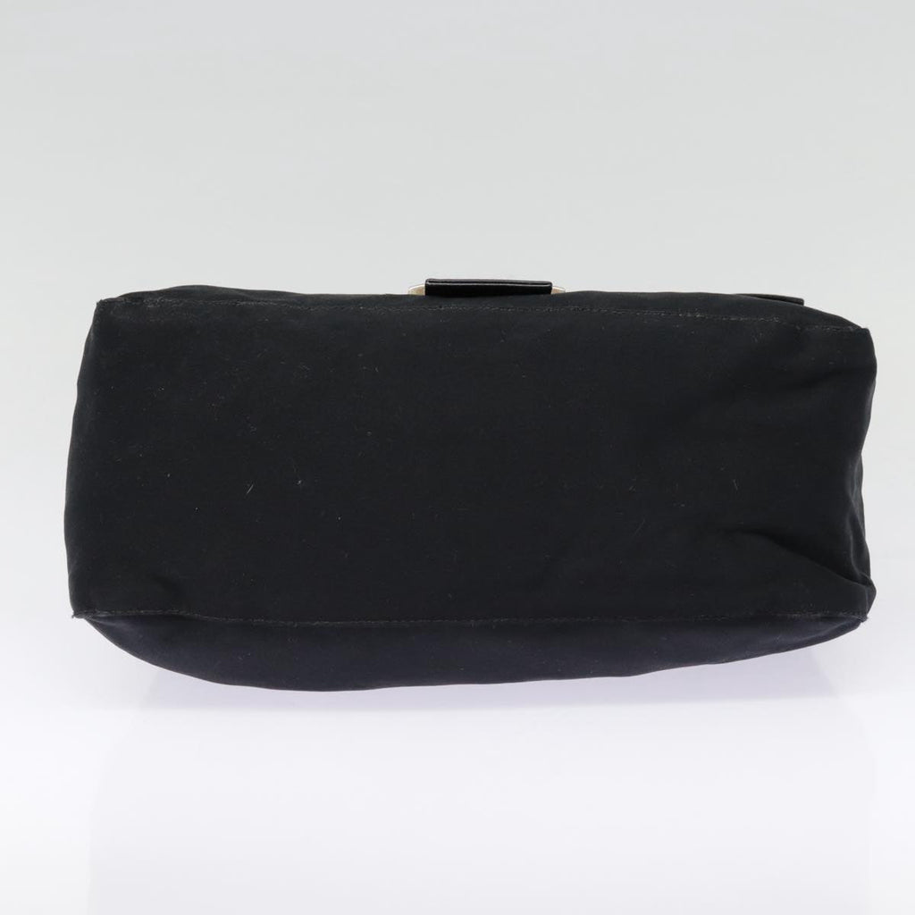 FENDI Mamma Baguette Shoulder Bag Nylon Black Silver yk14611