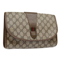GUCCI GG Supreme Web Sherry Line Clutch Bag PVC Beige Red 89 01 030 yk14617