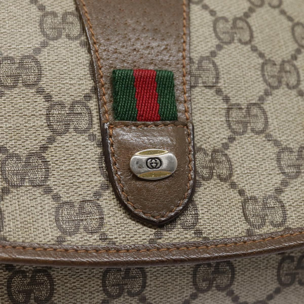 GUCCI GG Supreme Web Sherry Line Clutch Bag PVC Beige Red 89 01 030 yk14617